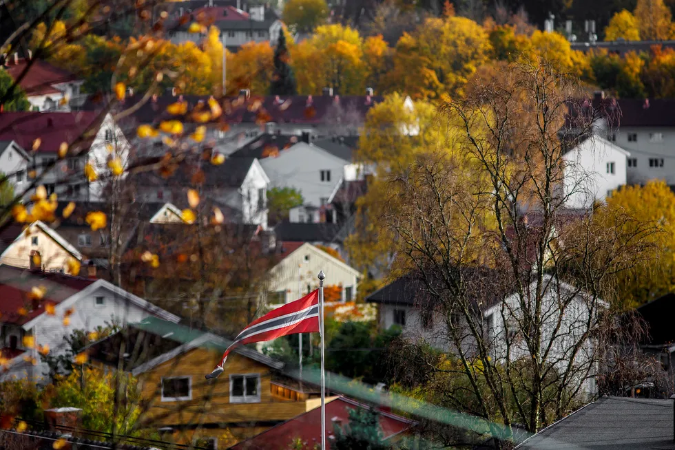 Boliger sett østover fra Nordberg i Oslo. Foto: Gunnar Blöndal