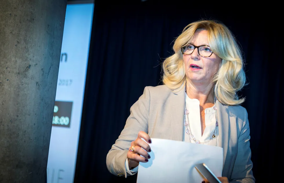 – Det er innovasjon som Innovasjon Norge skal jobbe med, sa administrerende direktør Kristin Færøvik i Lundin Norway under DNs energikonferanse. Foto: Gunnar Lier