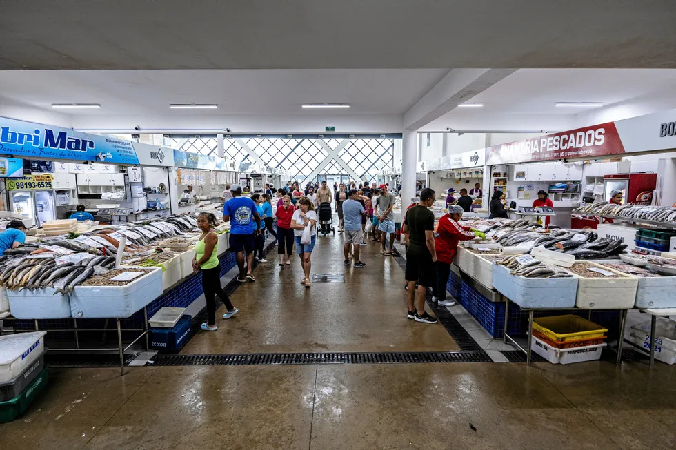 The fish market in Santos, Brazil's most important port city.