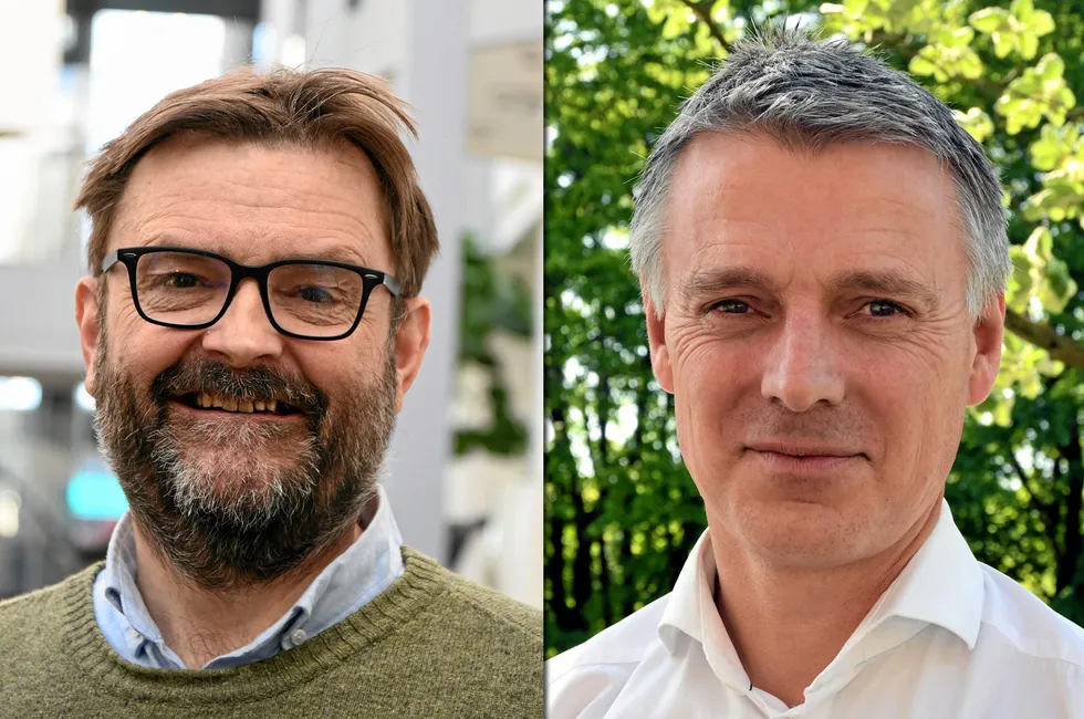 Knut Olav Tveit og Kjetil Lund møttes etter sparring i Europower. De ble enige om å snakke sammen oftere.