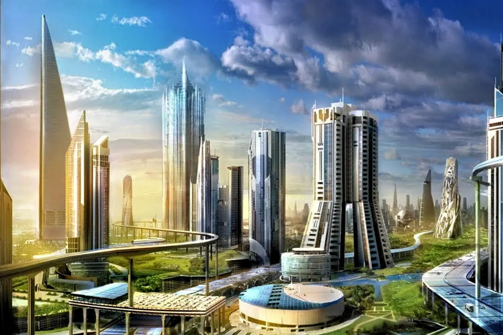 A rendering of Saudi Arabia's Neom.