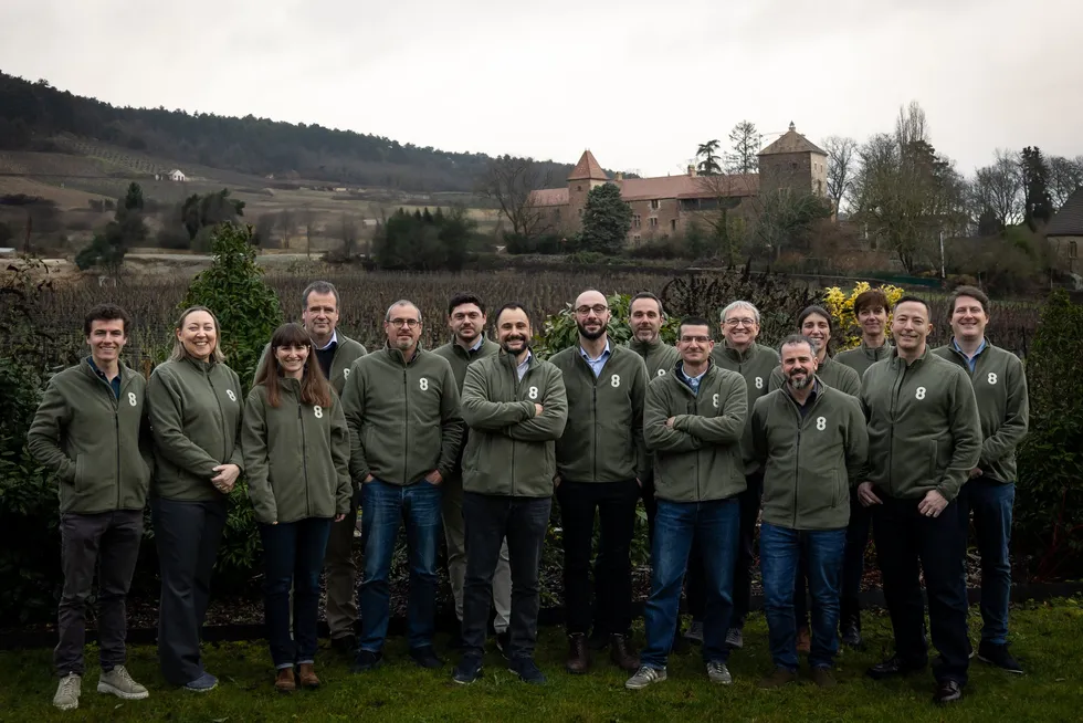 The Mantle8 team, with CEO Emmanuel Masini pictured seventh from the left.