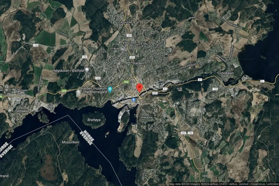 Området rundt Svenskegata 1E, Halden, Østfold