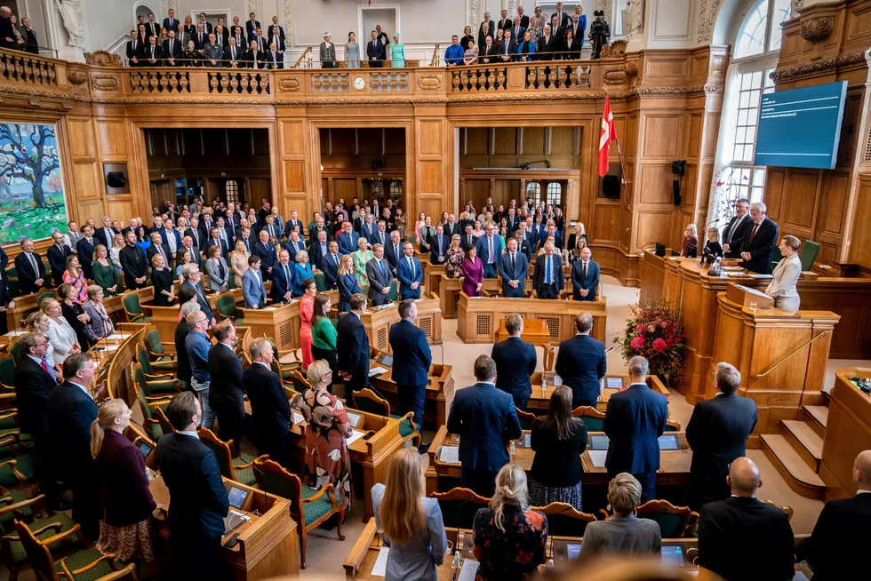 Åpningen av Folketinget i København tirsdag.