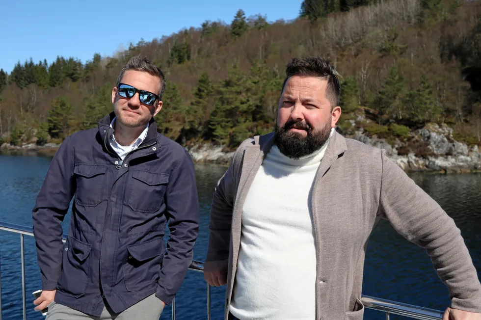 Administrerende direktør Oddbjørn Haukøy (t.h.) og finansdirektør Torvald Ulland Reiestad i Scana ASA.