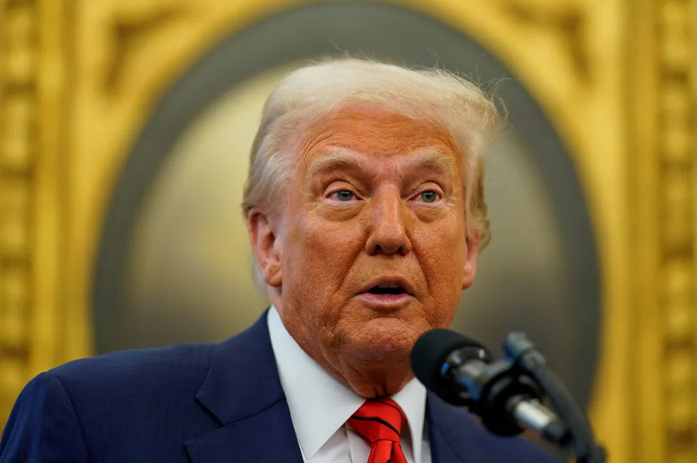 US President Donald Trump speaks at the White House earlier this week.
