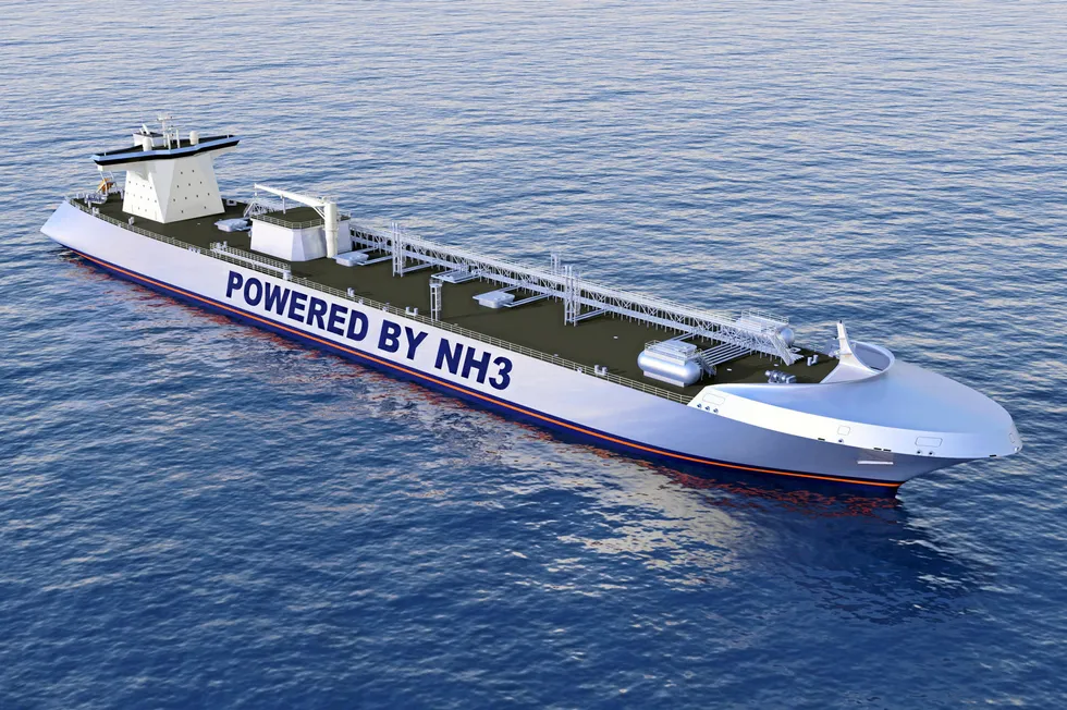 A design for an ammonia-powered ship by C-Job Naval Architects.