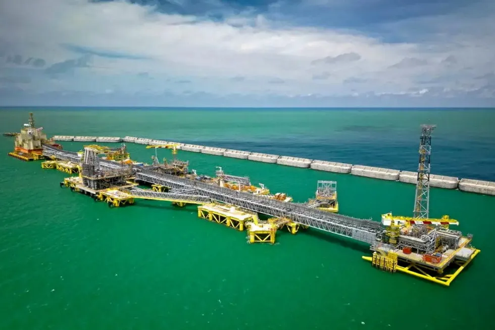 Focal point: The LNG hub at BP’s Greater Tortue Ahmeyim project site offshore Senegal and Mauritania.