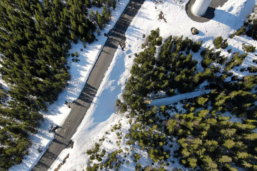 I april i år knakk et turbinblad i Odal vindkraftverk.