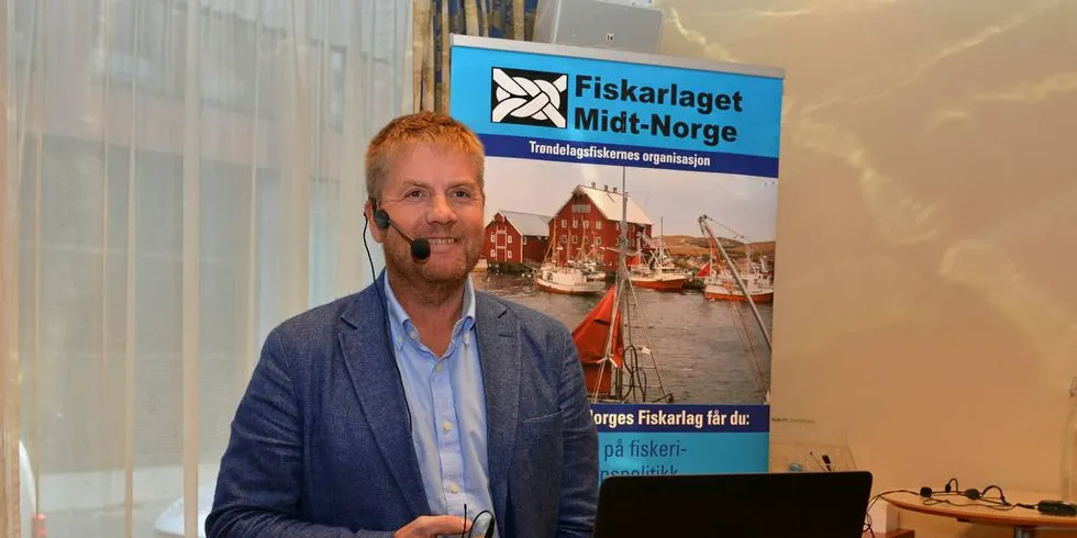 ORGANISERING: Leder Stig Myhre i Fiskarlaget Midt-Norge fikk tilslutning til å gå inn i det nye Sør-Norges Fiskarlag på årsmøtet i Trondheim onsdag. Nå ser årsmøtet ut til å åpne for forhandlinger nordover.Foto: Jan-Erik Indrestrand