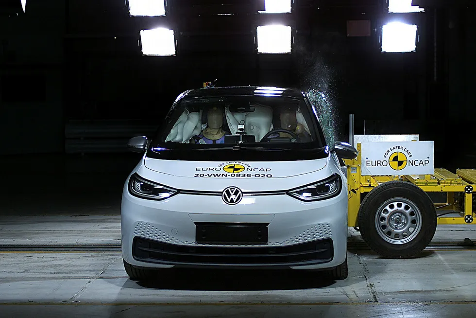 Volkswagen ID.3 fikk toppkarakter i Euro NCAPs kollisjonstest.