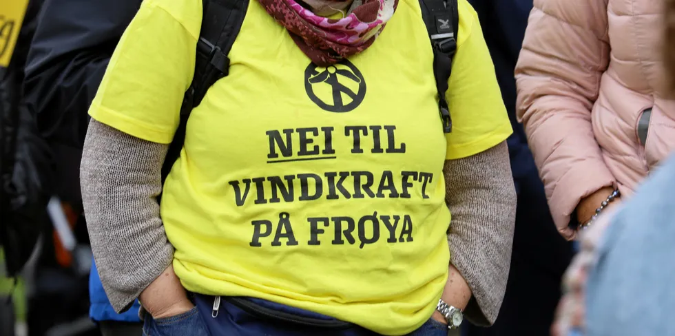 Vindkraftmotstandere som kjemper mot Frøya vindkraftverk.