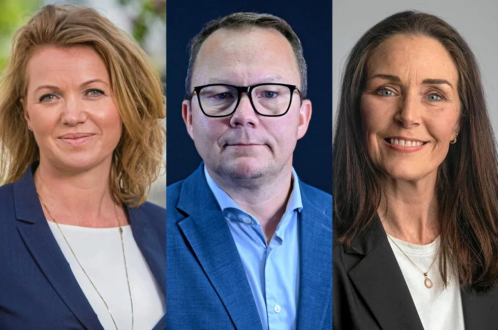 Margit Unander (til venstre) er en del av den største konsernledelsen i bransjen; i Å Energi. Jon Andreas Pretorius (midten) er én av digitaliseringsdirektørene som faktisk sitter i konsernledelsen. Kari Skeidsvoll Moe (til h) er produksjonsdirektør i Aneo.