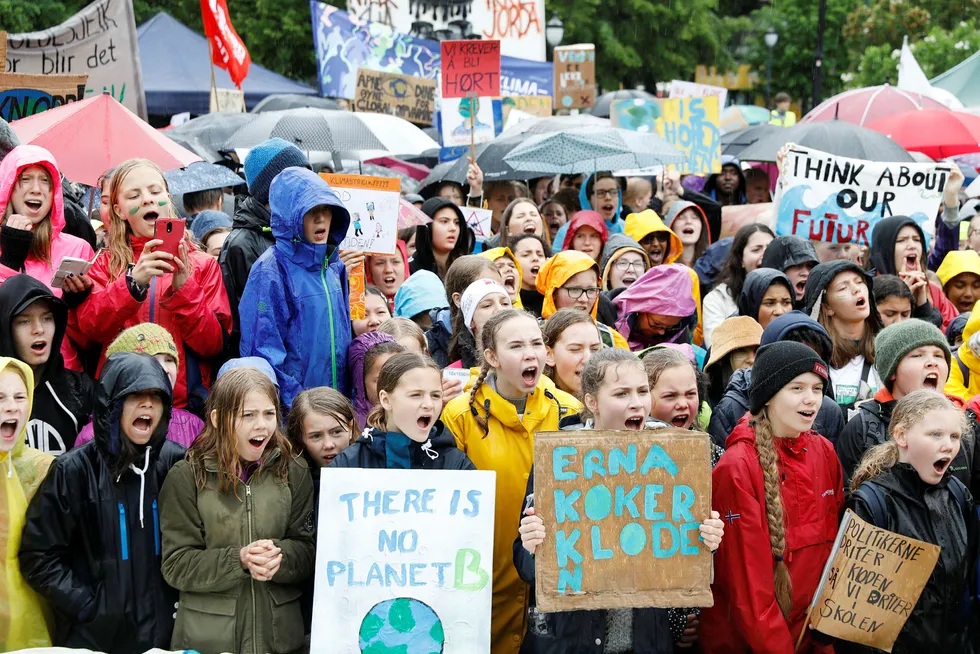 I mai streiket skoleelever for klima utenfor Stortinget. Neste store klimastreik er planlagt til 30. august.