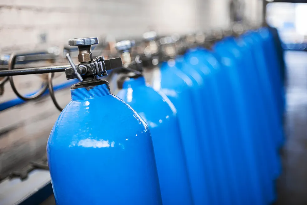 Blue hydrogen tanks.