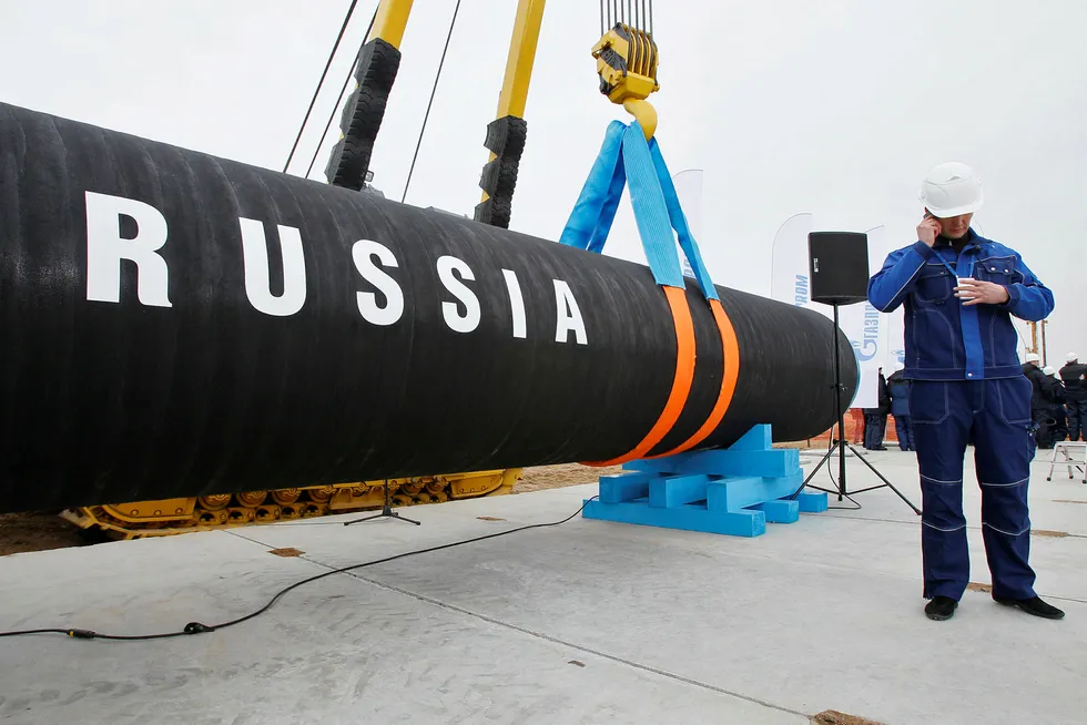 Forgiftningen av opposisjonspolitikeren Aleksej Navalnyj kan forpurre gassrørledningen Nord Stream, fra Russland til Tyskland. Her fra den russiske siden, vest for St. Petersburg.
