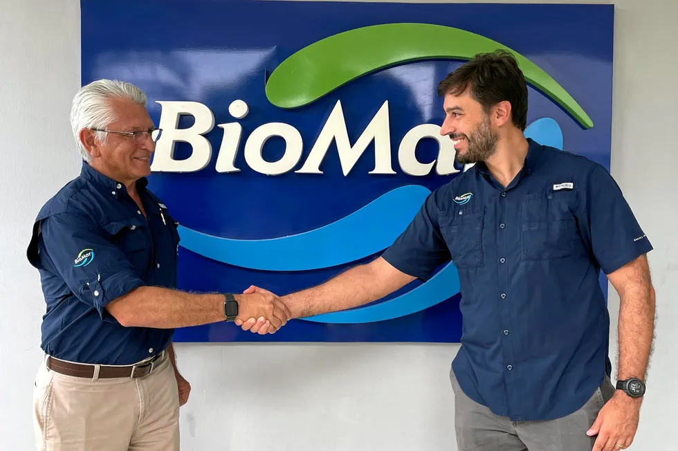 Danny Velez (left) is passing the baton at BioMar Ecuador to Andres Rivadulla.