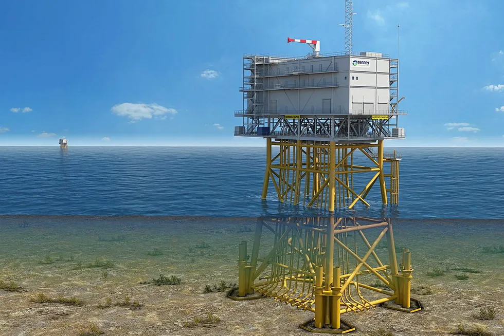 Image of TenneT offshore wind substation.