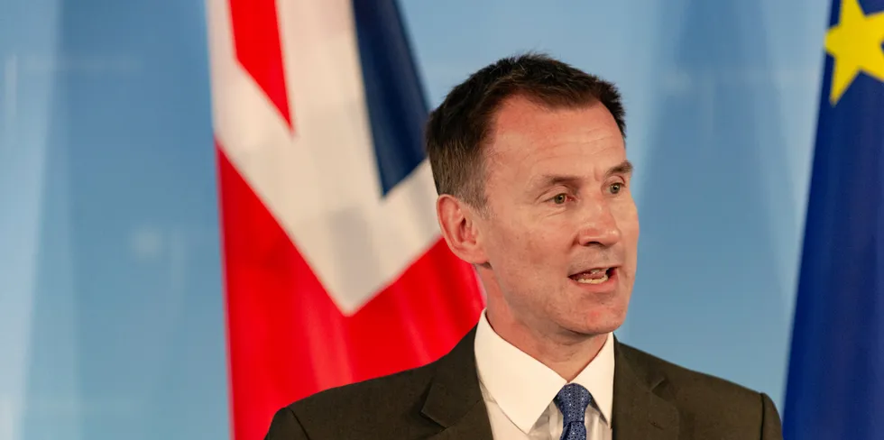 UK chancellor of the exchequer Jeremy Hunt.