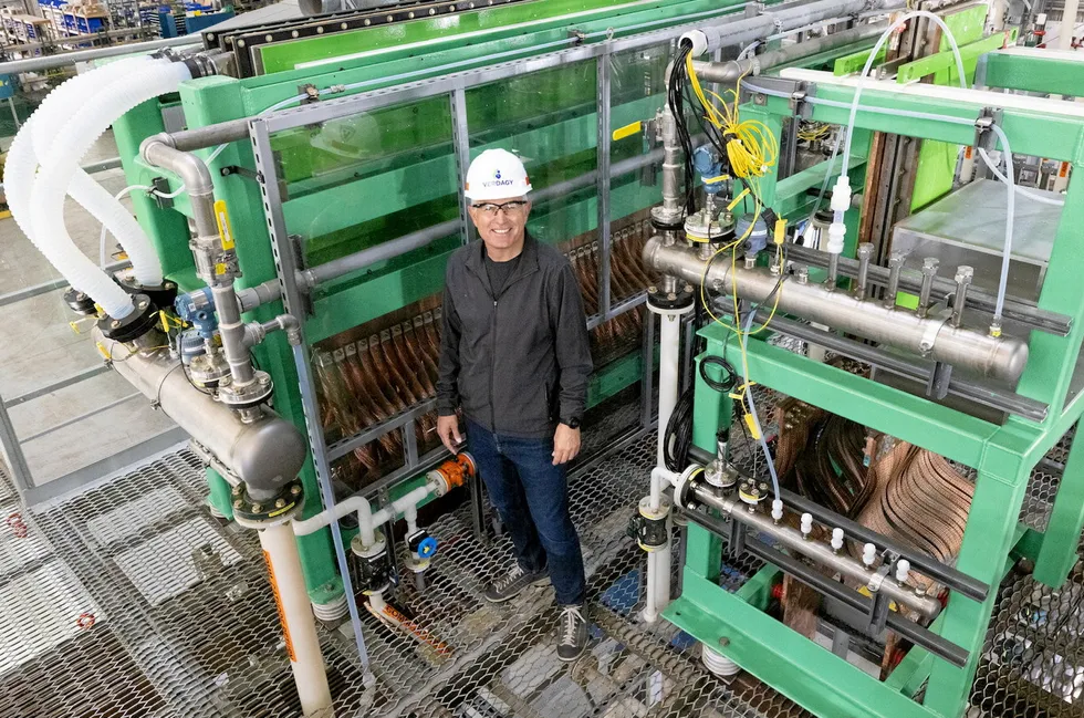 Verdagy CEO Marty Neese, with some of his company's AEM equipment.