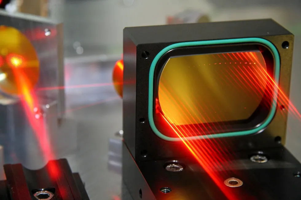 Laser spectroscopy equipment at the Fraunhofer Institute for Physical Measurement Techniques in Germany.