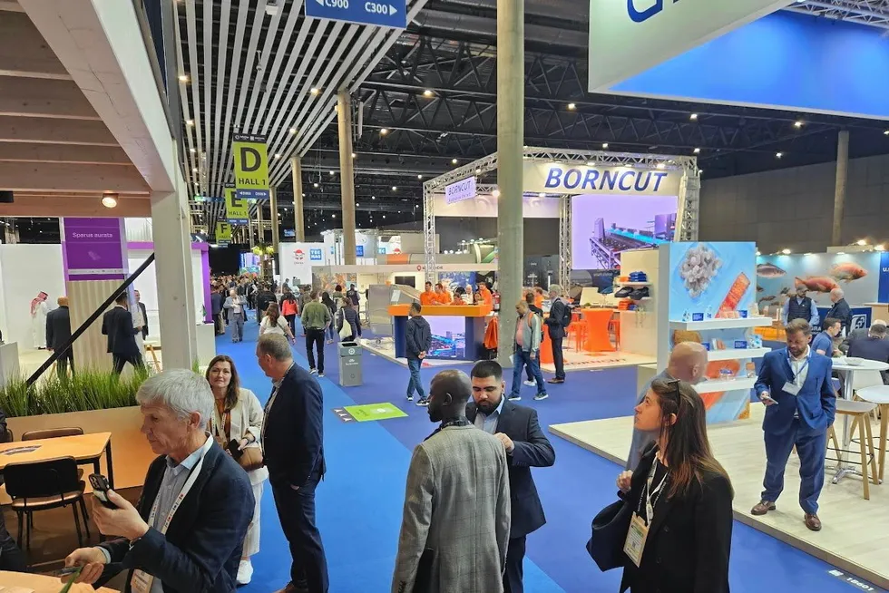 Barcelona-messen, «Seafood Expo Global» 2024. Dette er verdens største sjømatmesse. Barcelona-messen, «Seafood Expo Global» 2024. Dette er verdens største sjømatmesse.