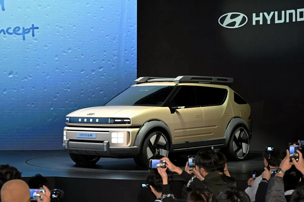 The concept car on display at an event near Seoul on 31 October.