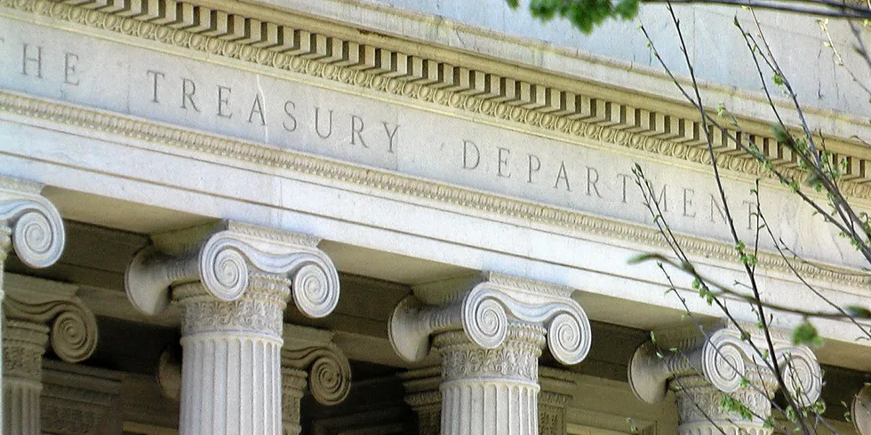 Treasury. The US Treasury Department in Washington, DC.