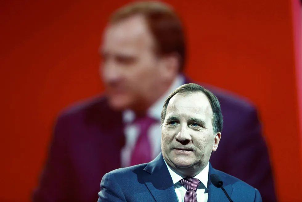 – All sex skal være frivillig. Hvis ikke er den ulovlig, sa Sveriges statsminister Stefan Löfven på pressekonferansen der lovforslaget ble lagt frem. Han understreket også at loven skulle virke holdningsskapende. Foto: Terje Pedersen/NTB Scanpix