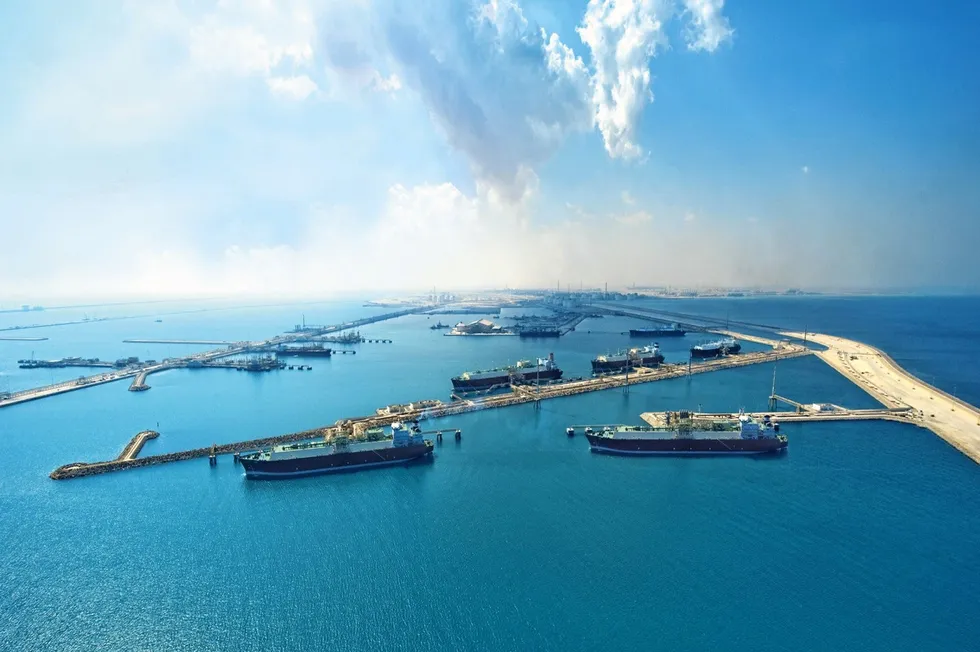 Offshore vessels near QatarEnergy's giant North Field.