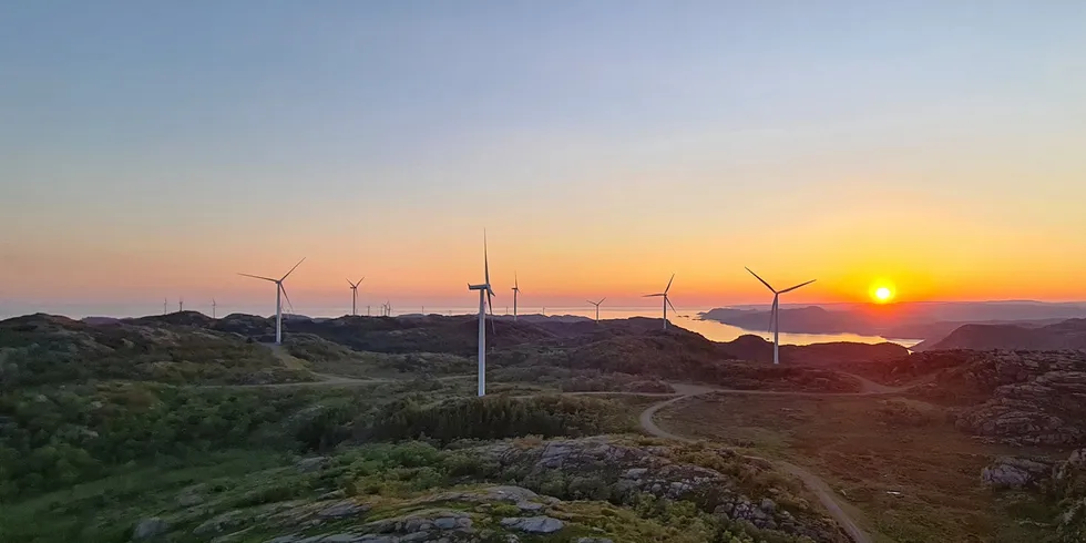 Her er Lista vindkraftverk, som er eid av Fred. Olsen Renewables, avildet.