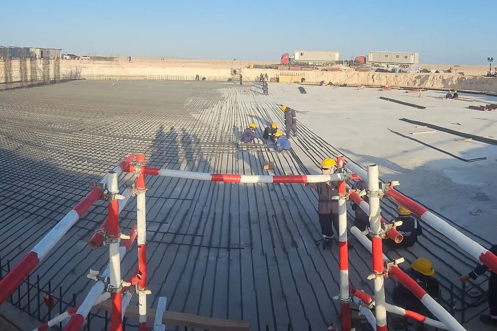 Site works at the green hydrogen and ammonia project in the Duqm special economic zone
