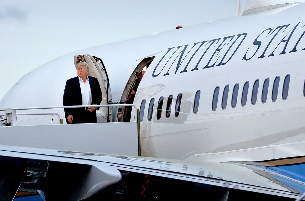 President Donald Trump er i tenkeboksen, i forkant av G7-toppmøtet på Sicilia senere denne måneden. Foto: Pablo Martinez Monsivais/AP/NTB Scanpix