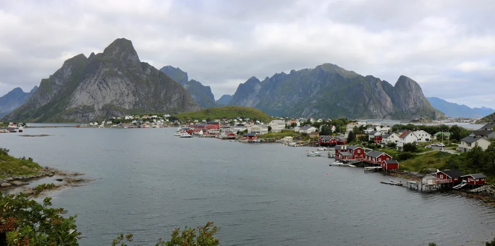 Vakre Reine i Moskenes kommune i Lofoten.
