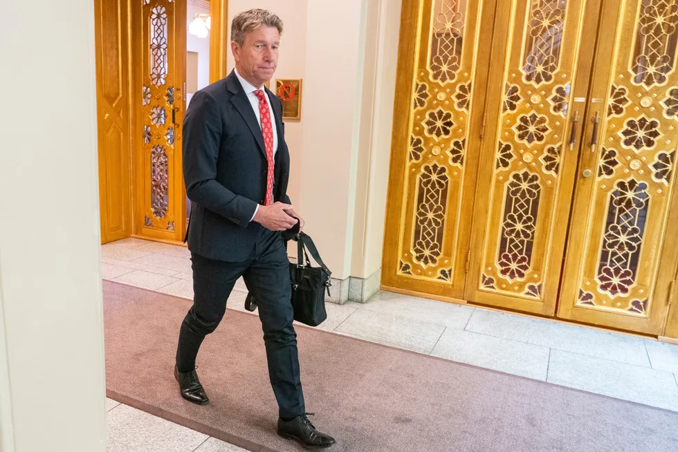 Olje- og energiminister Terje Aasland (Ap) på Stortinget.