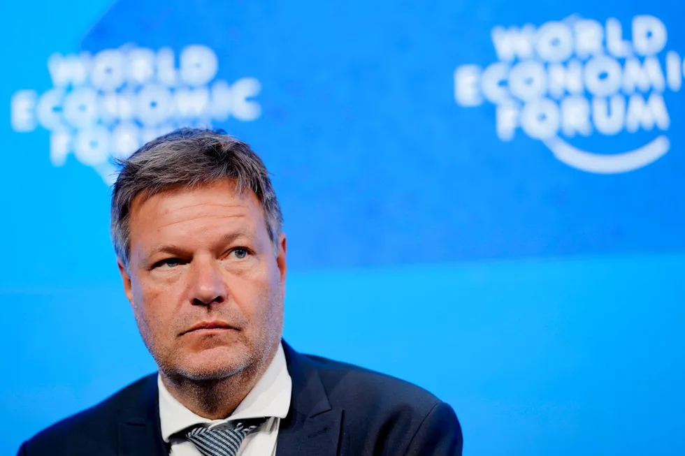 Tysk visekansler og energi- og klimaminister Robert Habeck under World Economic Forum i Davos nylig.