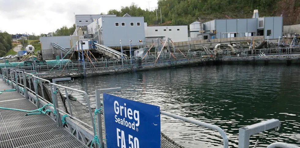 Grieg Seafood Finnmark sitt lakseslakteri Alta.