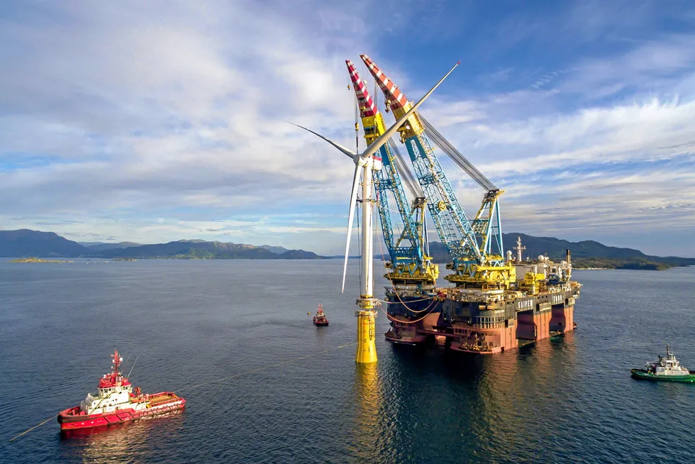 Saipem installing offshore wind turbine.