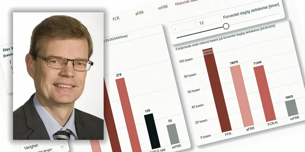 Med reservemarkedskalkulatoren kan man nå estimere hvor mye man kan tjene på å være fleksible med kraftforbruket eller kraftproduksjonen sin, sier Bjørn Harald Bakken i Statnett.