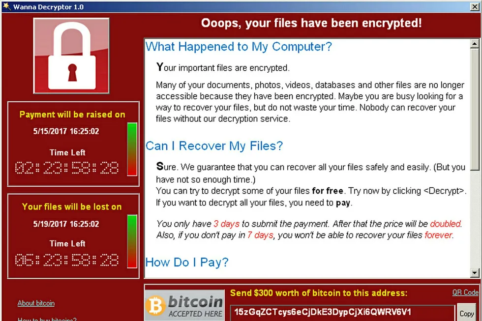 Slik opplevde mange verden rundt konskevensen av WannaCry-viruset. Bildet viser en skjermdump utført av antivirusselskapet Symantec. Foto: Symantec/Handout via Reuters/NTB scanpix.