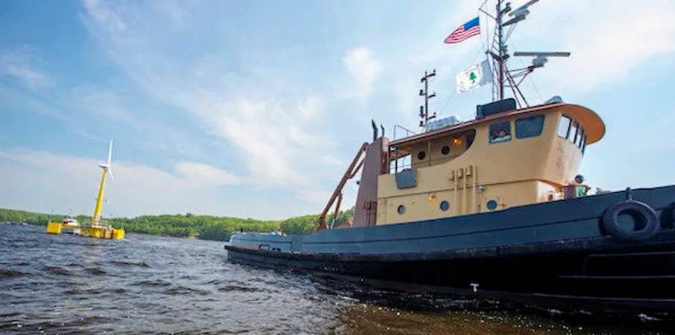 Part-scale prototype of UMaine's VolturnUS floating wind design