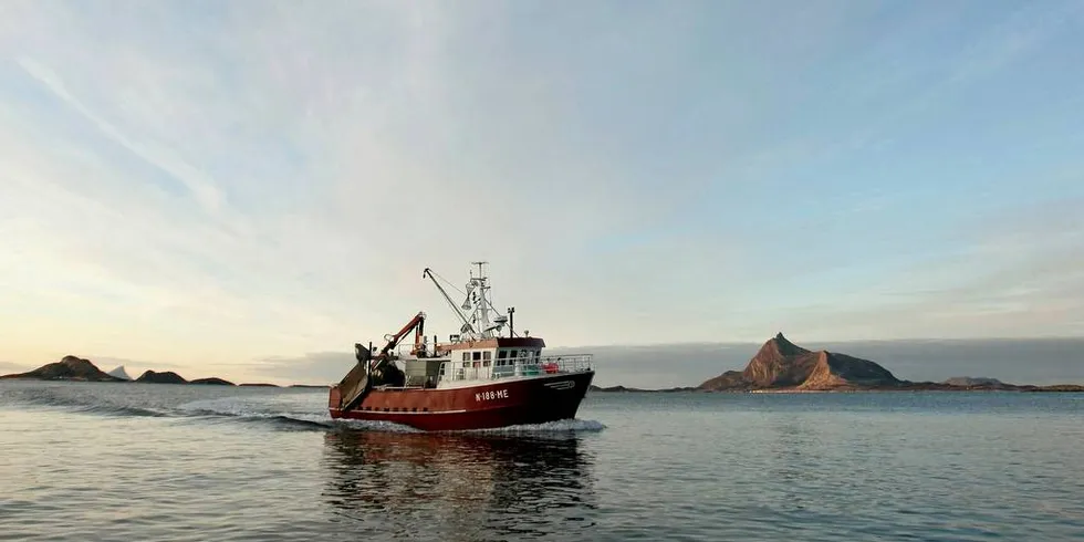 FÅ IGJEN: Det er få reketrålere igjen i Rødøy kommune i Nordland etter at rekebestanden har gått kraftig tilbake. På bildet er «Meløybas» like ved Sunnøyfjorden.Illustrasjonsfoto: Privat