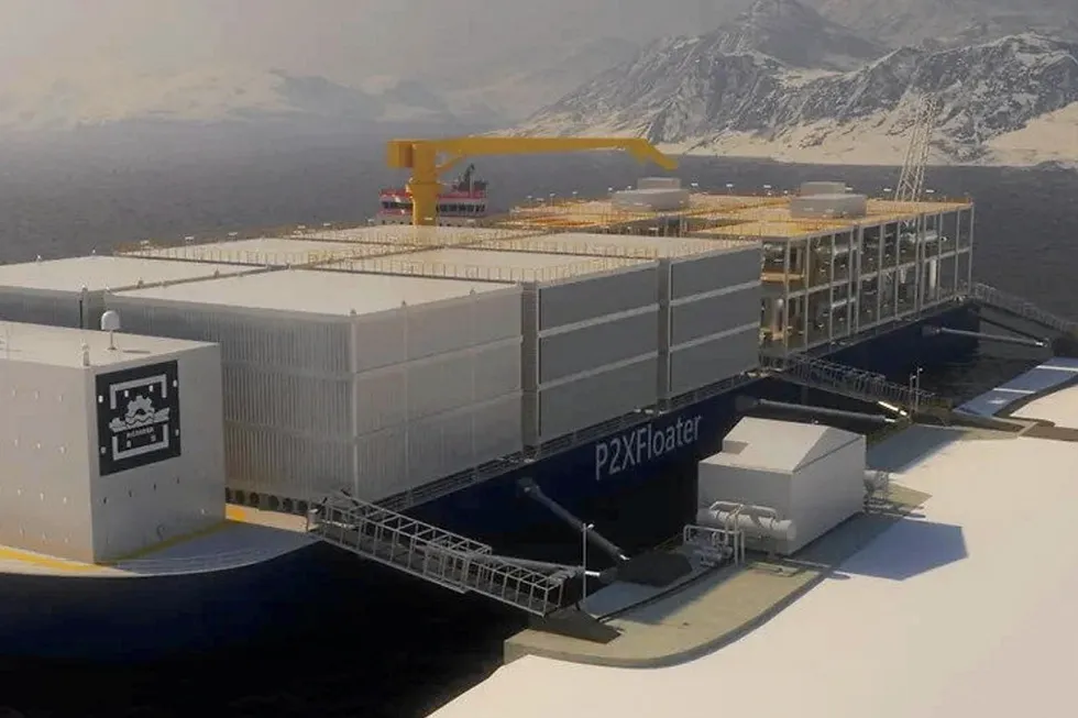 A computer rendering of the P2XFloater in the Arctic.