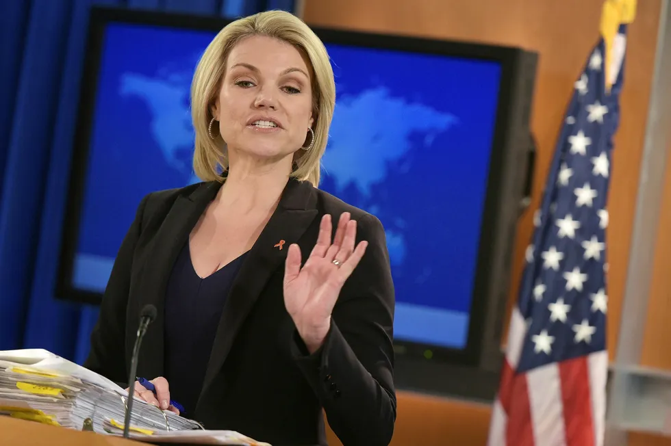 Talsperson Heather Nauert ved Det hvite hus er skarp i kantene overfor Russland. Foto: Mandel Ngan/NTB Scanpix