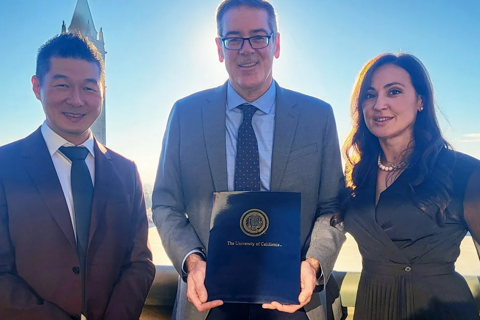 Left to right: Chris Pin Harry, vice president of technology, Industrial & Energy Technology at Baker Hughes; Professor Jefferey Long, UC Berkeley professor of chemistry; and Daniela Abate, VP of CCUS, Climate Technology Solutions at Baker Hughes.