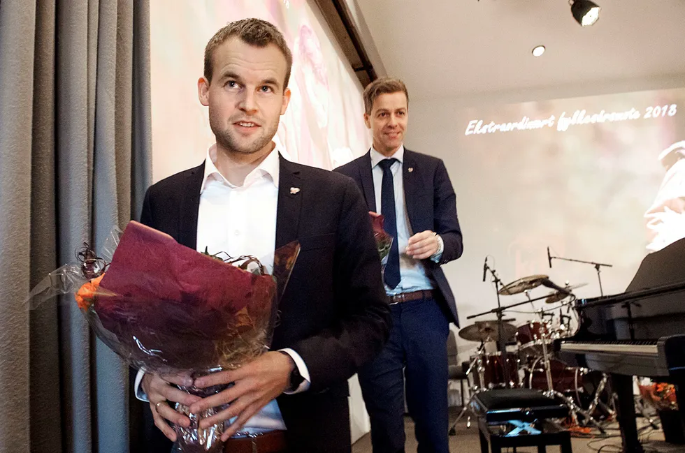 Nestleder Kjell Ingolf Ropstad (til venstre) kan komme til å ta over hvis partileder Knut Arild Hareide taper retningsvalget i Kristelig Folkeparti og velger å trekke seg.