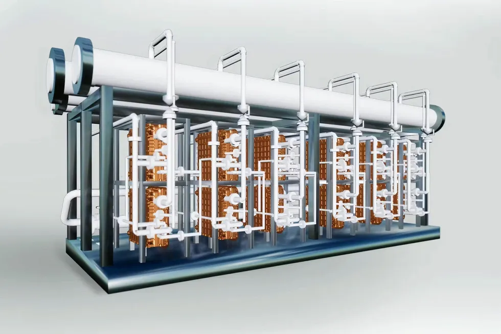 A rendering of Toyota's forthcoming 5MW PEM electrolyser.