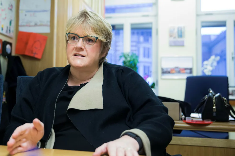 – Jeg er meget godt fornøyd med den avtalen vi har kommet fram til, sier Venstre-leder Trine Skei Grande Foto: Berit Roald, Scanpix
