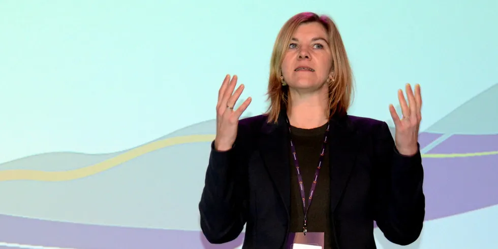 Her er statssekretær Elisabeth Sæther i OED avbildet under Nettkonferansen i 2022.