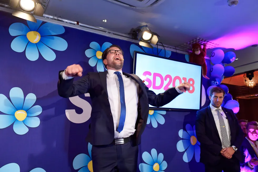 Under valget i 2018 fikk Sverigedemokraterna og Jimmie Åkesson 17,5 prosent av stemmene. Denne gangen kan det bli enda fler.